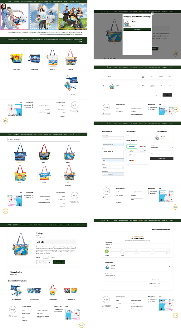 The Mohiya storefront end to end — landing page, catalogue, product detail, cart, checkout and order tracking